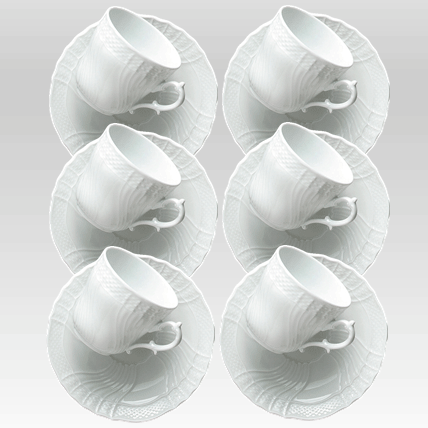 ジノリ1735／リチャードジノリ　ベッキオホワイト　コーヒーカップ&ソーサー(L)6人用セット　02-2770/2830の写真