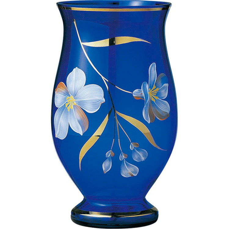 ボヘミア　カリガラス　花瓶20cm　CXV-501の写真