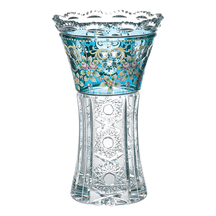 ボヘミア　ブルーラスターローズ　花瓶20cm　80029/87998/8の写真