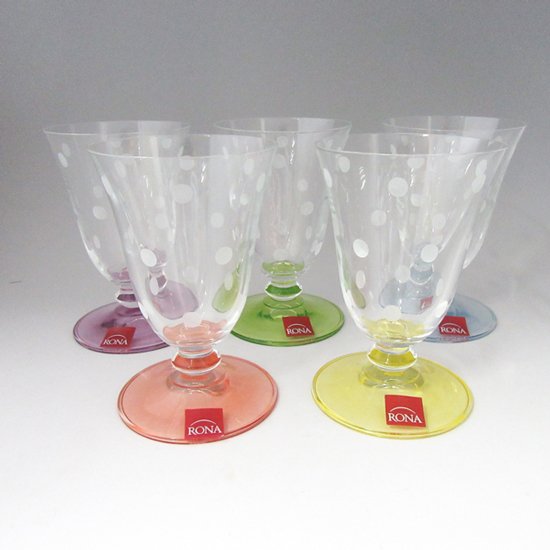 ボヘミア　ワイングラス　5客セット　カラー  LRB-2001の写真
