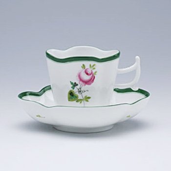 ヘレンド　ウィーンの薔薇　コーヒーカップ&ソーサー楕円　VRH-4198-0-00の写真