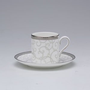 ウェッジウッド　セレスチャルプラチナ　コーヒーカップ&ソーサー(ボンド) の写真