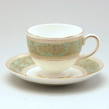 ウェッジウッド　コロンビアセージグリーン　ティーカップ&ソーサー(珈琲紅茶兼用)の写真