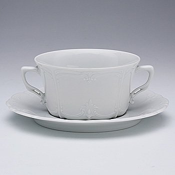 フッチェンロイター　バロネスホワイト　スープカップ&ソーサー の写真