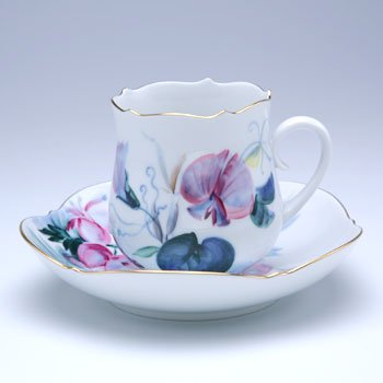 マイセン　現代花(青い花模様)　コーヒーカップ&ソーサー 611010-23582 