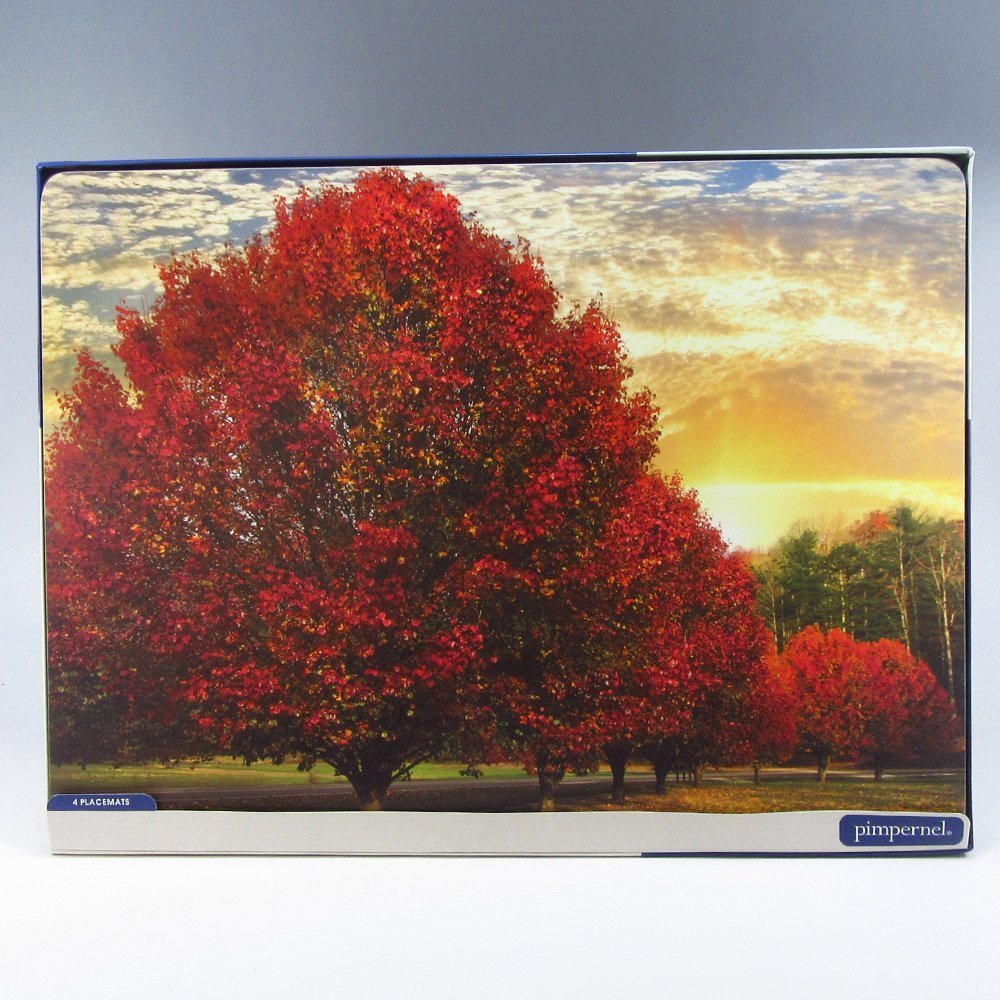 ピンパーネル　プレイスマット4pcsセット　Crimson Trees X0010648885の写真