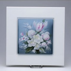 マイセン　陶板(プラーク)　春の花々　931248-95134の写真