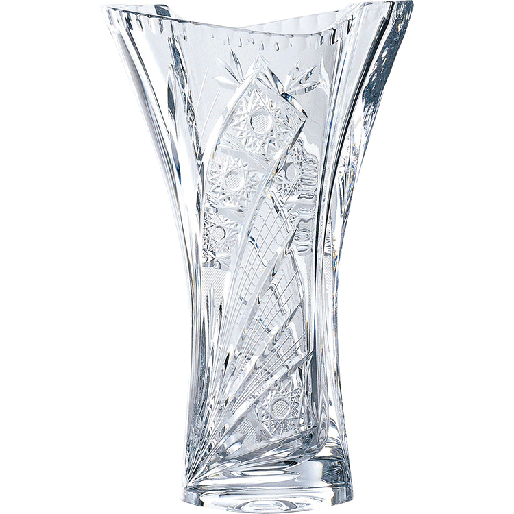 ボヘミア　クリスタル　花瓶25cm　SVV-513