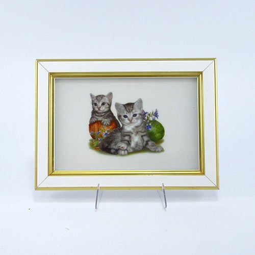 リンドナー　ウォールピクチャー　子猫(二匹)と毛糸玉