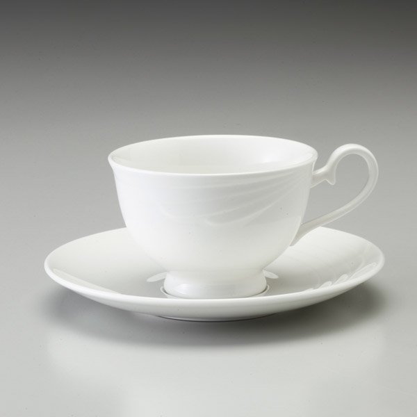 ミヤオ　アミューズホワイト　フッテッドコーヒーカップ&ソーサー BA200-870-205 の写真