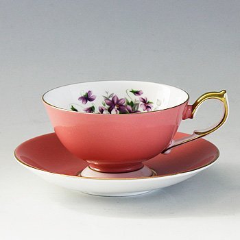 エインズレイ　イングリッシュバイオレット・ピンク　ティーカップ&ソーサー(アセンズ) の写真