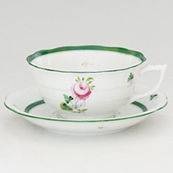 ヘレンド　ウィーンの薔薇　ティーカップ&ソーサー　VRH-0734-0-00 の写真