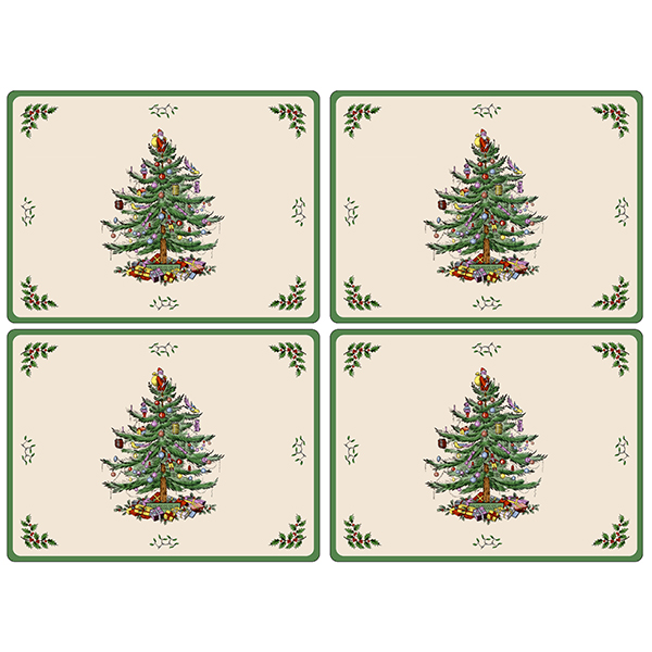 スポード　クリスマスツリー　プレイスマット40x30cm　4枚セットX0010648338 のサムネイル