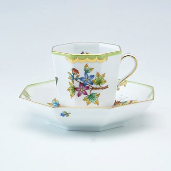 ヘレンド　ビクトリア　コーヒーカップ&ソーサー（オクタゴナル）　VBO-4304-0-00 の写真