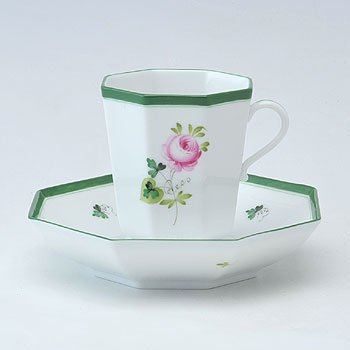 ヘレンド　ウィーンの薔薇　コーヒーカップ&ソーサー（オクタゴナル）　VRH-4306-0-00の写真