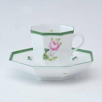 ヘレンド　ウィーンの薔薇　コーヒーカップ&ソーサー（オクタゴナル）　VRH-4304-0-00の写真
