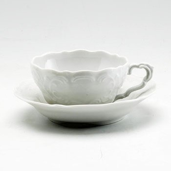 リンドナー　プレインホワイト　ティーカップ&ソーサーの写真