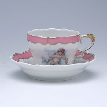 リンドナー　エンジェルローズ(ブルー)　コーヒーカップ&ソーサーの写真