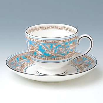 ウェッジウッド　フロレンティーンターコイズ　ティーカップ&ソーサー（珈琲紅茶兼用）の写真