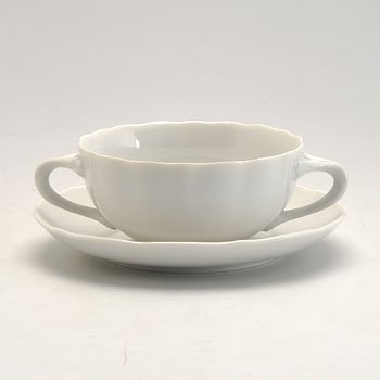フッチェンロイター　マリアテレジアホワイト　スープカップ&ソーサーの写真
