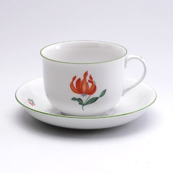 アウガルテン　ウィーンフラワー　コーヒーカップ&ソーサーD(トルコユリ)　5089D-56-001の写真