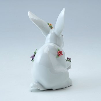 リヤドロ　06100　花飾りの白うさぎのサムネイル
