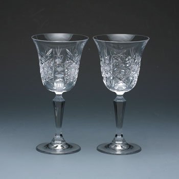 ボヘミア　ローラ（カリガラス）　ワイングラス・ペアの写真