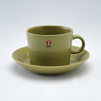 イッタラ(iittala)　ティーマ　コーヒーカップ&ソーサー(オリーブグリーン)の写真