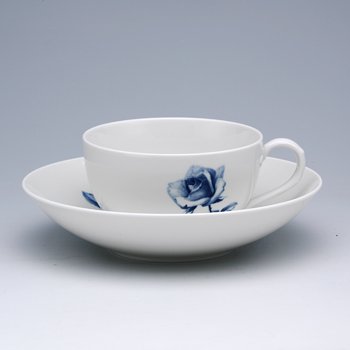 マイセン　青いバラAquatinta-Rose　ティーカップ&ソーサー　750501-10634