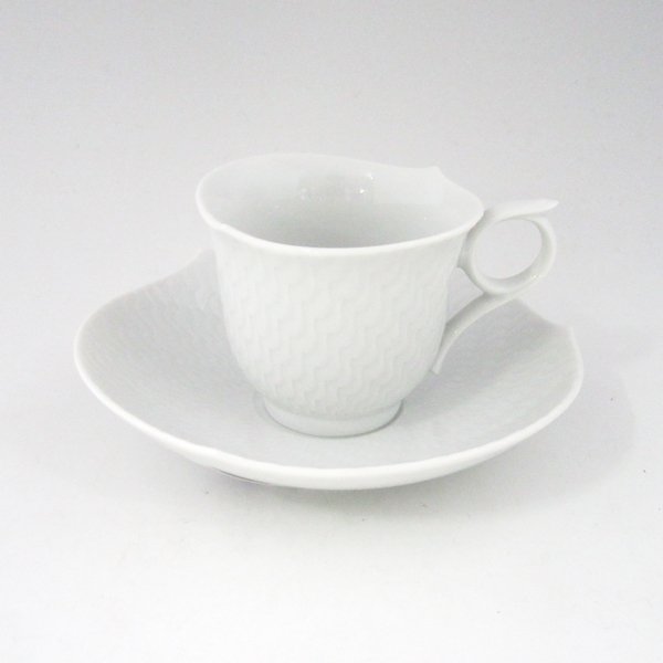マイセン　波の戯れホワイト　コーヒーカップ&ソーサー(S)　000001-29579 の写真