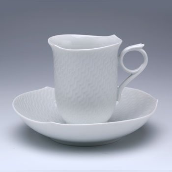 マイセン　波の戯れホワイト　コーヒーカップ&ソーサー　000001-29582   　の写真
