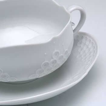 マイセン　ホワイトレリーフ　スープカップ&ソーサー　000001-26655 のサムネイル