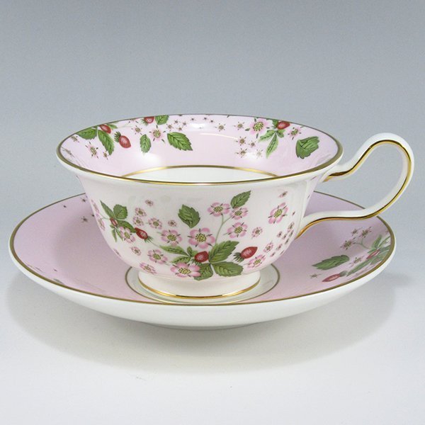 ウェッジウッド　ワイルドストロベリー・ブルーム　ティーカップ&ソーサー(ピオニー)　ピンクの写真