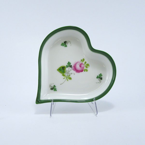 ヘレンド　ウィーンの薔薇　ハート型小皿　VRH-7703-0-00の写真