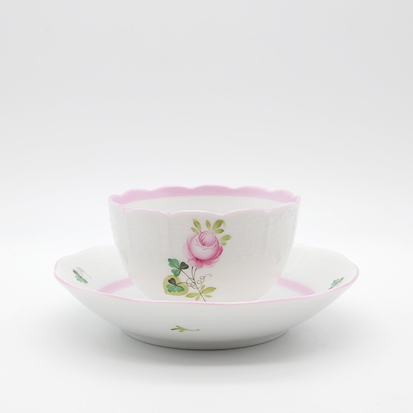 ヘレンド　ウィーンの薔薇ピンク　ジャパニーズティーカップ&ソーサー　VRH-X4-0710-0-91の写真