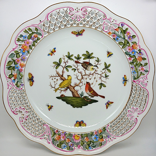 ヘレンド　ロスチャイルドバード　飾り皿レース34cm　RO-8402-0-50の写真