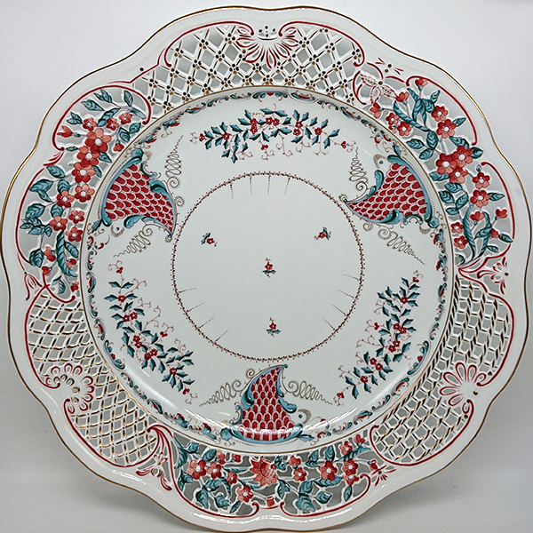 ヘレンド　トゥッピーニの角笛　飾り皿レース34cm　TCA-8402-0-50の写真